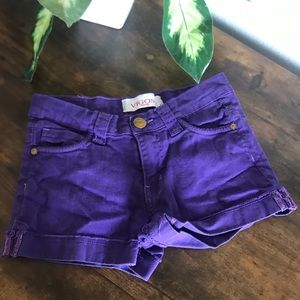Girls Vigoss Jeans Purple Cuffed Shorts